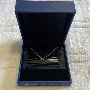 Rose gold sterling “F” initial necklace